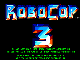 RoboCop 3 (Europe) Title Screen